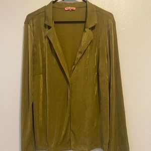 VRG/ Verge Girl dusty green flowy single-button blouse/cardigan